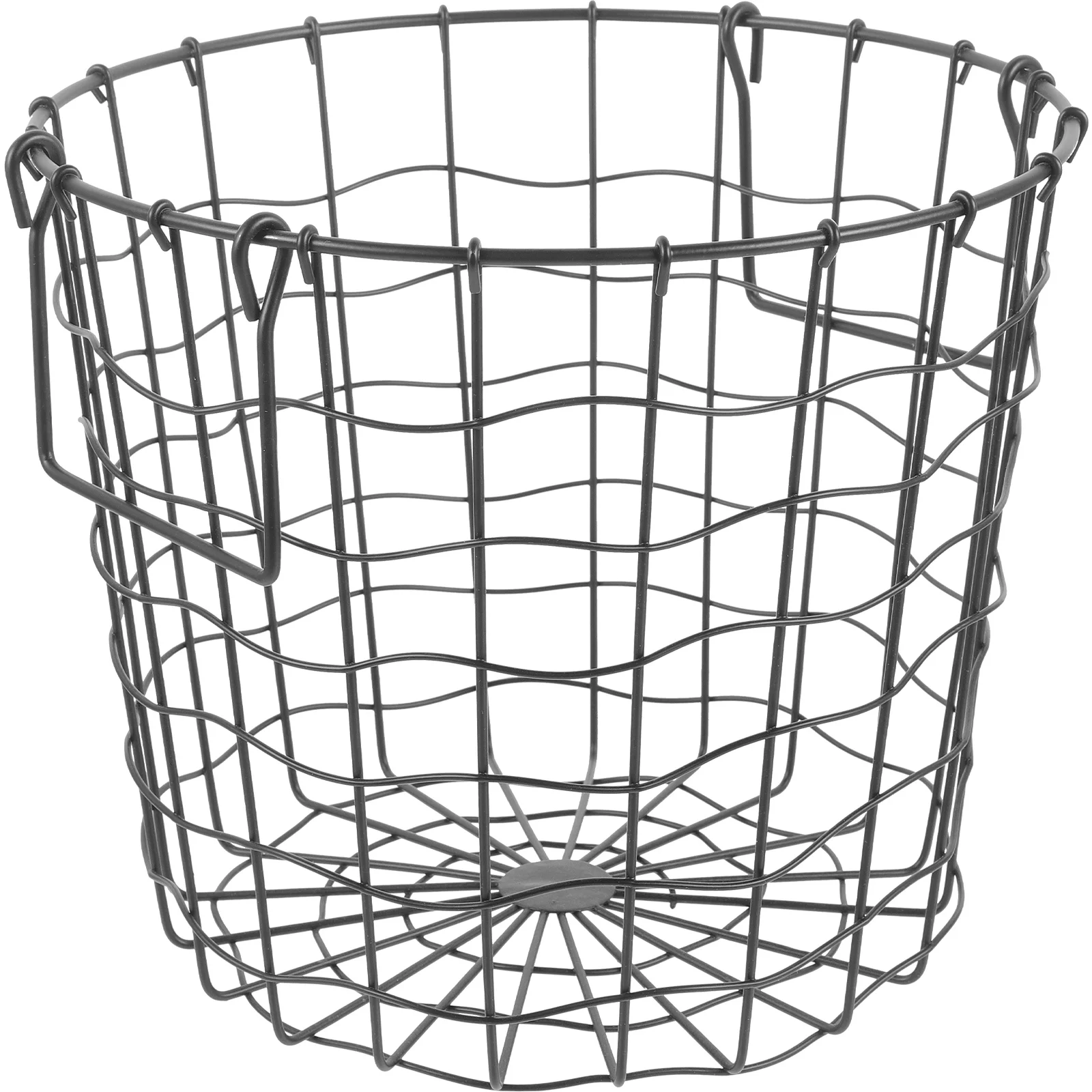 

Country Round Iron Firewood Storage Basket Outdoor (black) Baskets Wire Organizer Metal Logging Camping for Carrier