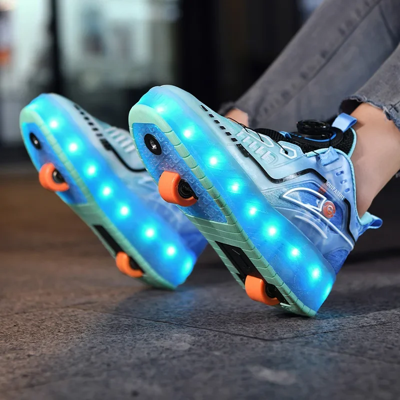 Zapatos de patín de ruedas para hombres y mujeres, zapatillas de