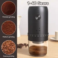 New Portable USB Electric Coffee Bean Grinder 40 Gears External Adjustable Rechargeable Grinders Household Mini Coffee Machine 2