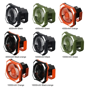 10000mAH LED Camping Fan Lights Outdoor Rechargeable Tent Camping Light Travel Portable Ceiling Fan Lamp Emergency Power Bank 6