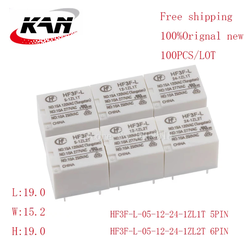 

100 шт., реле Φ/1ZL2T 5VDC 12VDC 24VDC 10A 250VAC 5PIN/6PIN, оригинальное новое