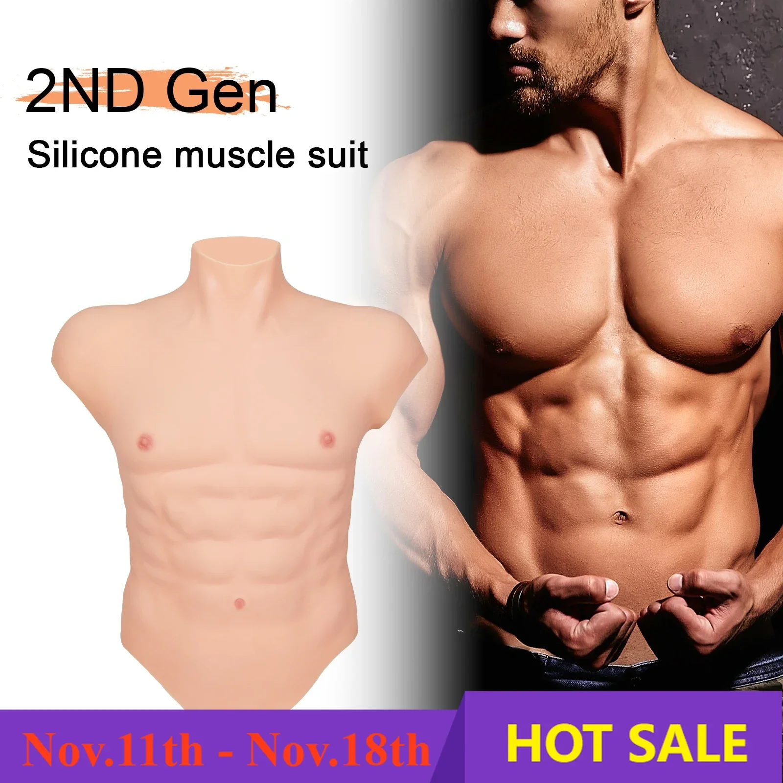 CYOMI Cosplay Silicone Male Muscle Suit Fake Belly Chest Bodysuit Artificial Simulation Abdominal Strong Figure for Crossdresser silicone pacifier silicone teether silicone breast forms