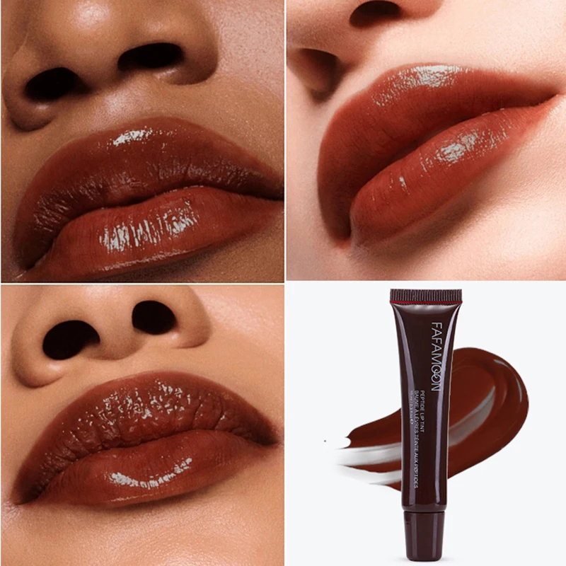 Lip Makeup Moisturizing Mirror Water Light Lip Gloss Nude Brown Lip Oil Plumping Liquid Lipstick Transparent Cosmetics