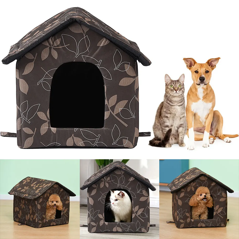 Waterproof Pet Bed House Warm Cat Bed Cave Kitten Cave Hut for Indoor and Outdoor Use