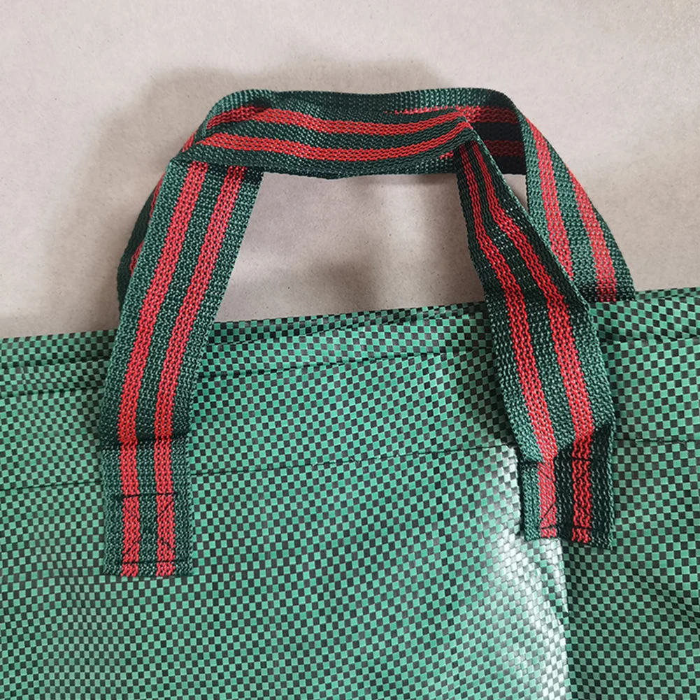 50L Garden Waste Bag Foldable Reusable Trash Storage Container with 4 Handles Large Capacity Waterproof PP Woven Bag garden waste bag
