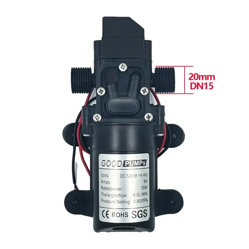 Pompa Acqua 12V Autoadescante 60W 4.5L/min Con Pressostato - Per Camper, Barca, Giardino, Pulizia Auto - 3