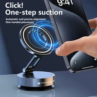 תושבת טלפון לרכב מגנטית חזקה מאוד של Xiaomi 360 ° תושבת ואקום מתקפלת ניתנת להתאמה לרכב, שולחן או חדר אמבטיה 5