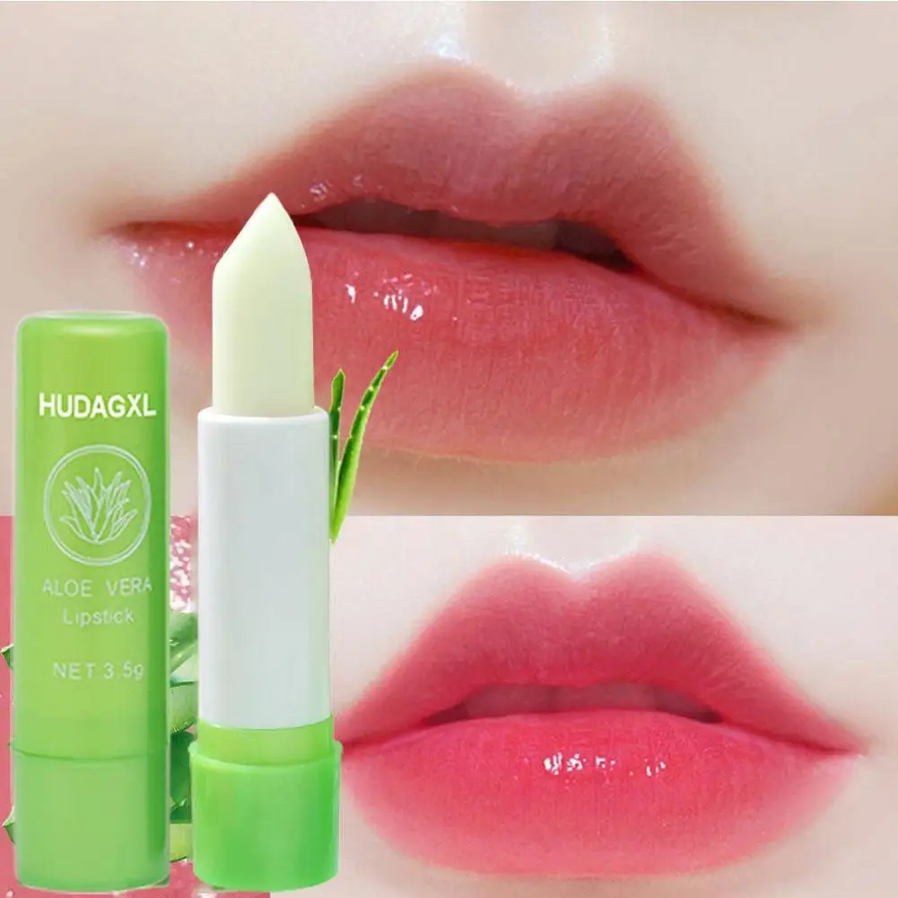 Color Changing Lipstick Aloe Vera Lipstick Long Lasting Easy To Moisturizing Color Anti-drying Nourishing Fade Lip Balm Not L5Z5 fruit jelly lipbalm color changing lipbalm dual use reduce lip wrinkles lasting moisturizing hydrating anti drying natural lips