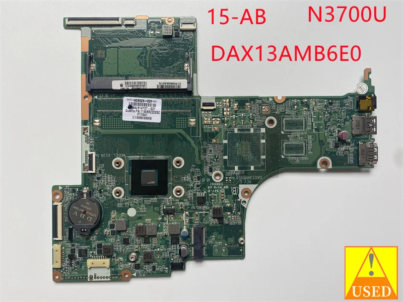 

Материнская плата для ноутбука HP 15-AB 809323-001 с процессором N3700U DAX13AMB6E0, полностью протестирована для работы идеально