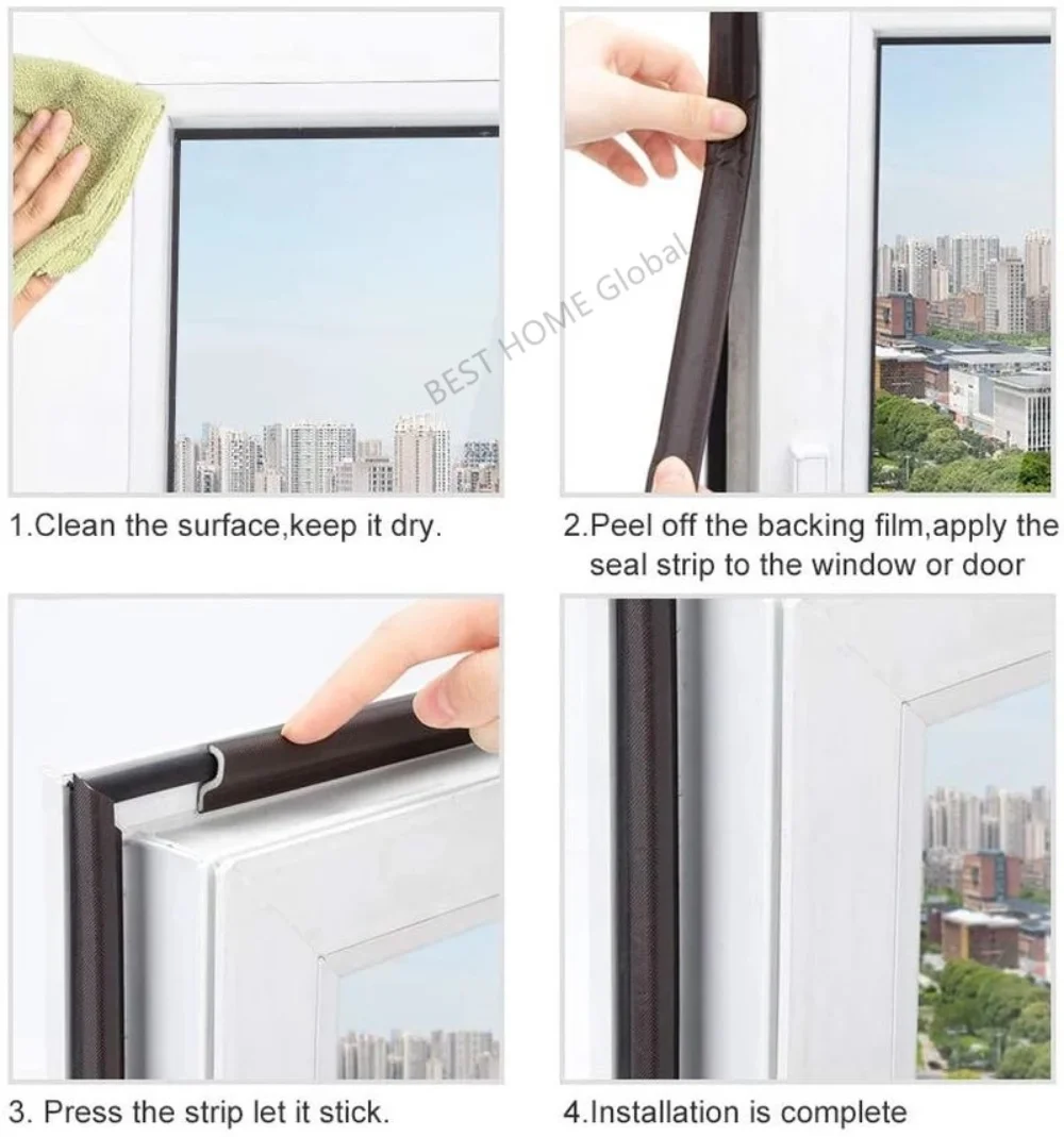 40M Window Sealing Strip Acustic Foam Windproof Soundproof Foam Tape  Weather Stripping Door Seal Window Accessories