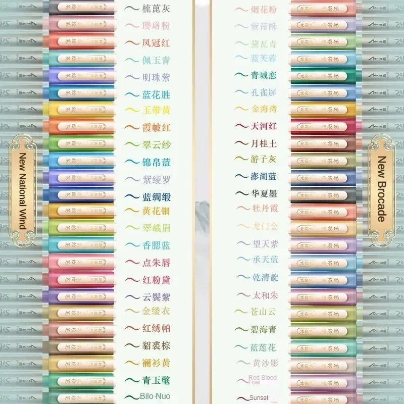 48/3 Colors Acrylic Markers Brush Tip Paint Pen for Fabric Rock Painting Stone Ceramic Glass DIY Stationery School Supplies
