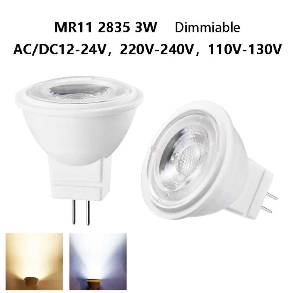 MR11 LED Spotlight AC/DC12V-24V AC220V-240V Dimmable LED Bulb 9W Super Bright LED Bulb Lamp Cool and Warm White Energy Saving hrsod 2 x r7s dimmable 7w 700lm 3500k 76 smd 4014 led warm white cold white light bulb lamp ac 220 240v