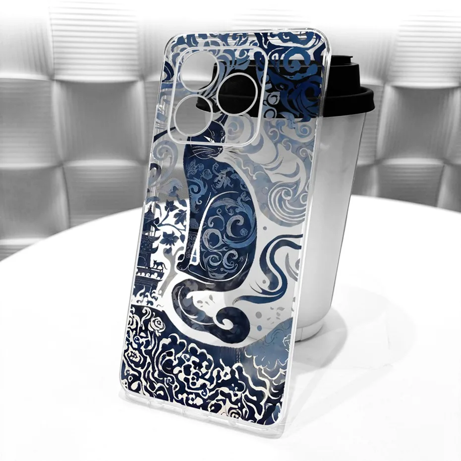 Clear TPU Case with Newest Style Pattern - Protective Back Cover Bumper