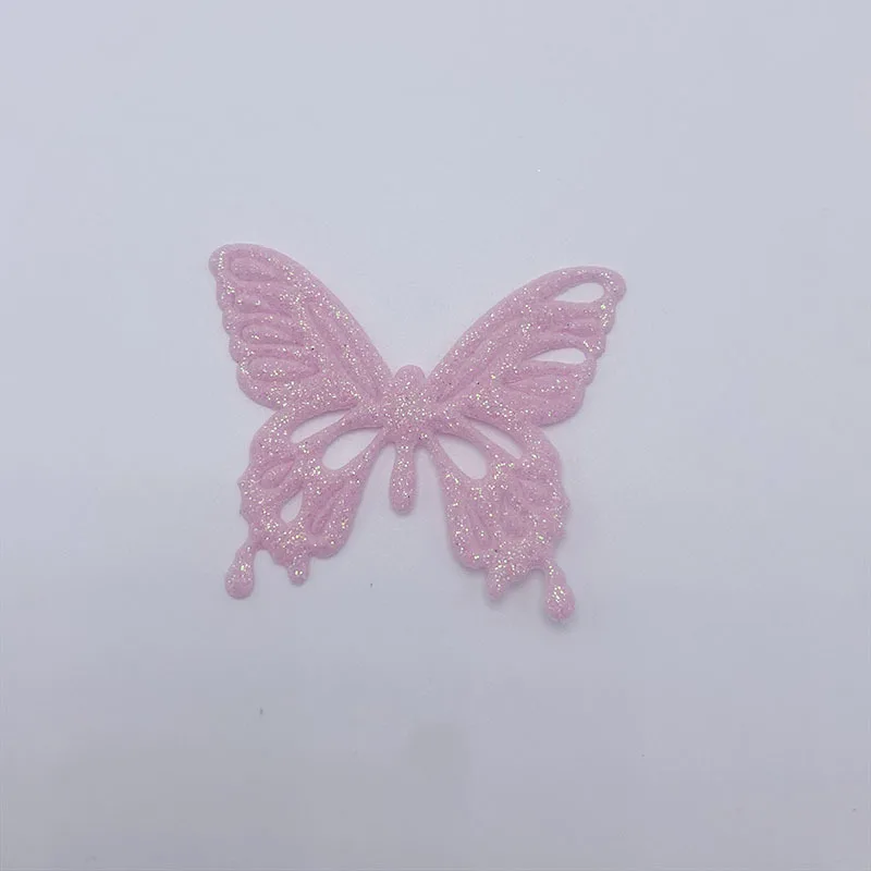 36 Stück 5 x 4,5 cm glänzende Schmetterlingsapplikationen, handgefertigte Haarspangen-Accessoires und dekorative Stoffaccessoires – Detail 5