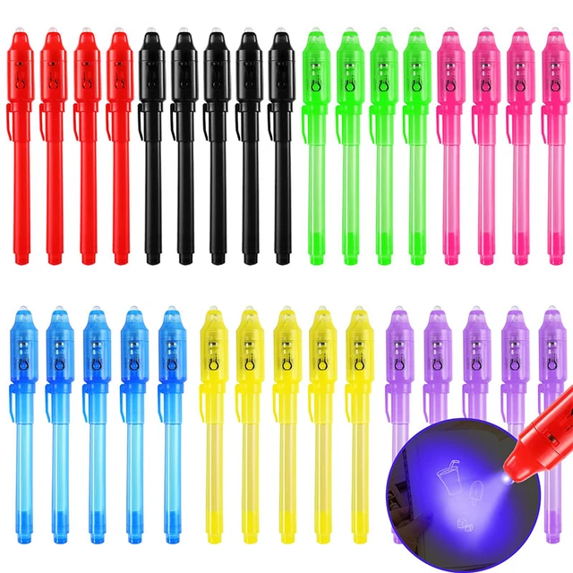 Invisible Ink Pen 24 PCS, Spy Pen with UV Light, Magic Marker for