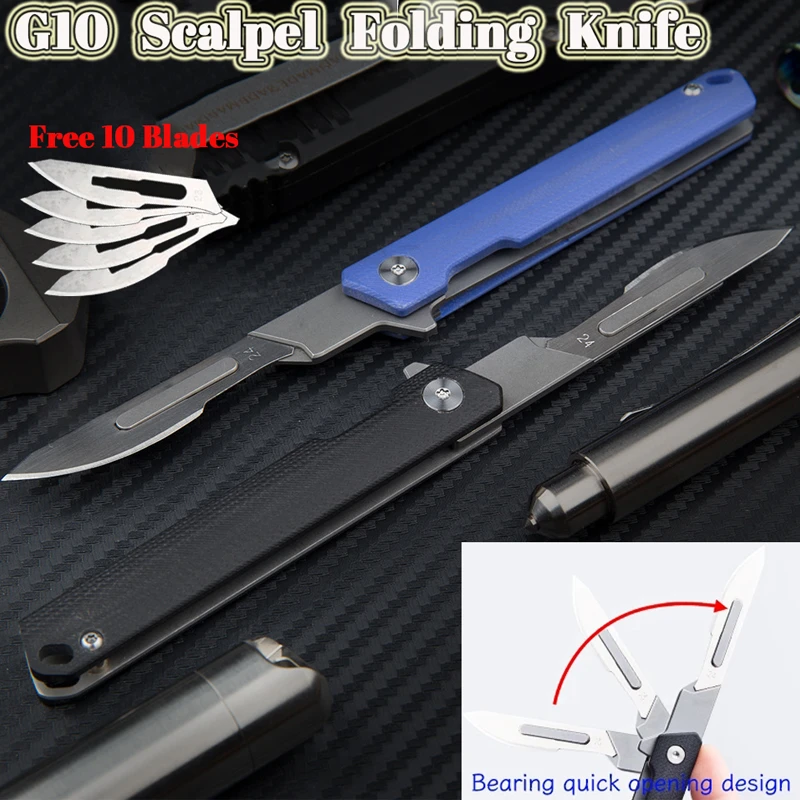 Folding Scalpel Knife Edc Scalpel Knife G10 Folding Knife