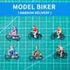 1pc/2pcs/6pcs Ho Scale 1:87 Miniature Cyclist Rider Figures Model ABS Painted People Architecture Building Layout Random Types 5
