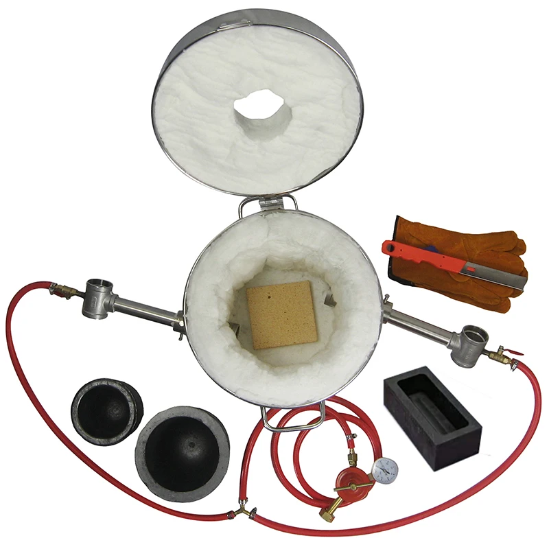 Nelyrho 6KG Melting Furnace Kit With Ingot Mold - 135,000 BTU Stainless Steel Foundry For Metal Casting