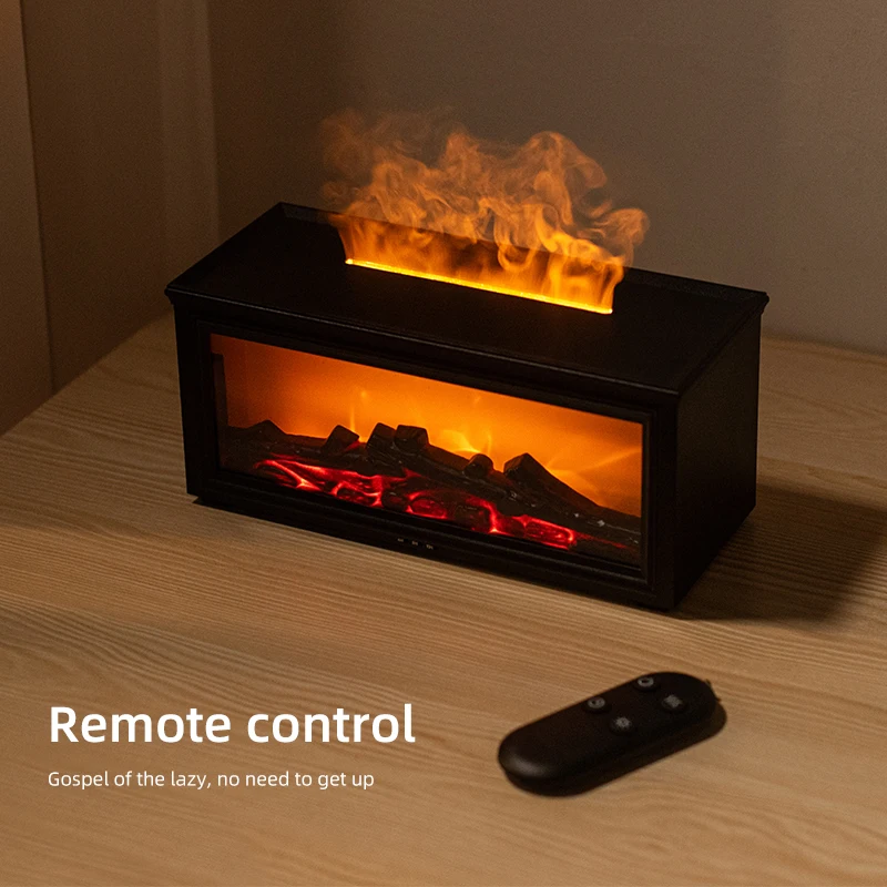 7 Colors Of Essential Mini Flame Fireplace Humidifier Aromatherapy Oil Diffuser AG-HY05_voghion.com