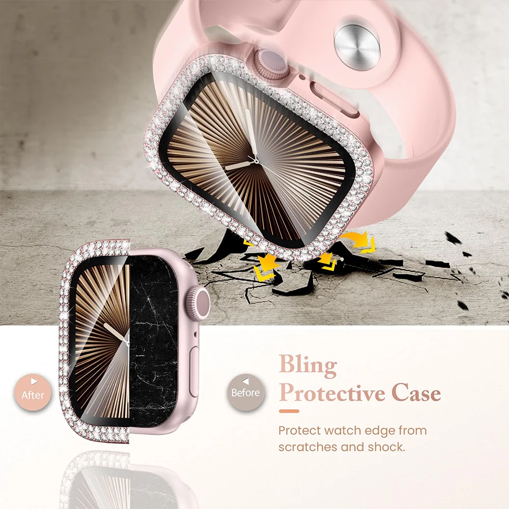 LuxGuard Diamond Case with Tempered Glass and Bumper Screen Protector