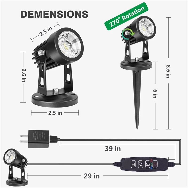 LED 스포트 라이트 실내 5W 액센트 조명 조명 3가지 조명 모드 식물 사진 삽화용 디밍이 가능한 실내 스포트라이트 램프