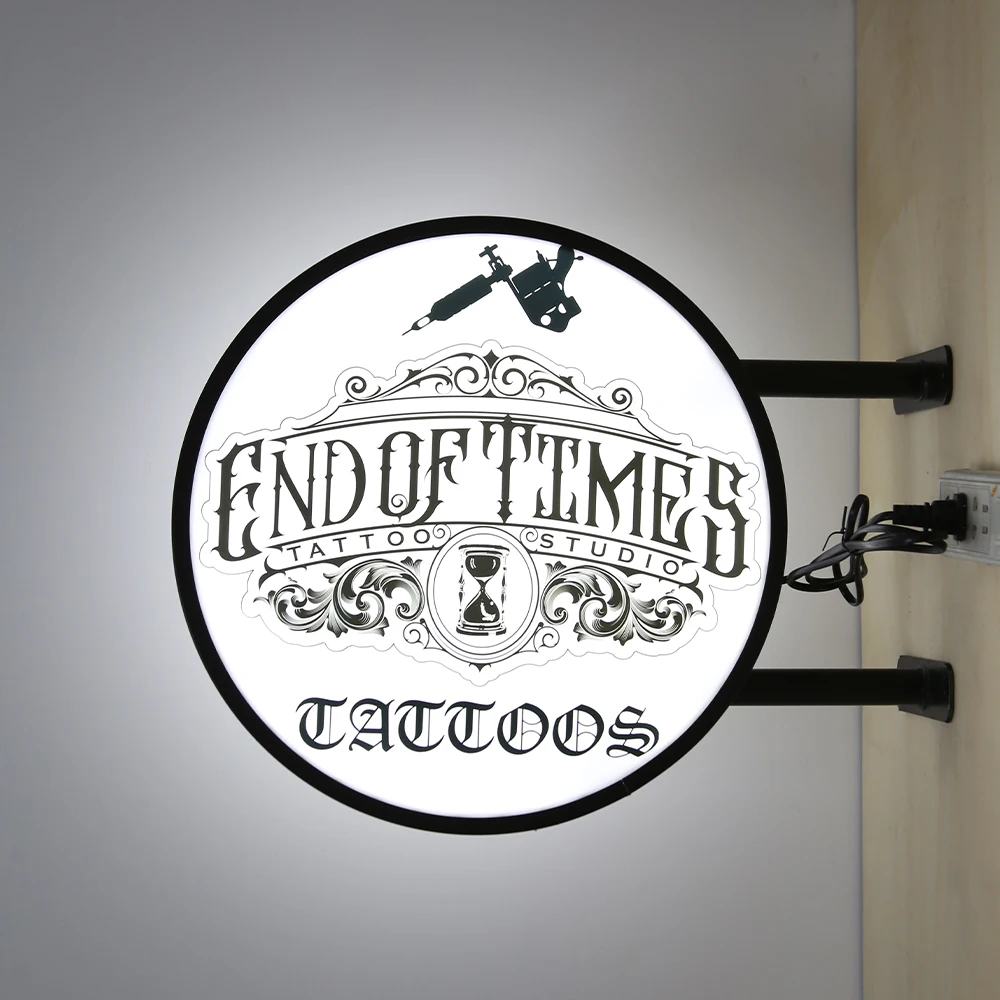 50cm LED Light Box Business Signs Custom Light Sign Outdoor Advertising Lamp Shop Signage Double Sided External Signage