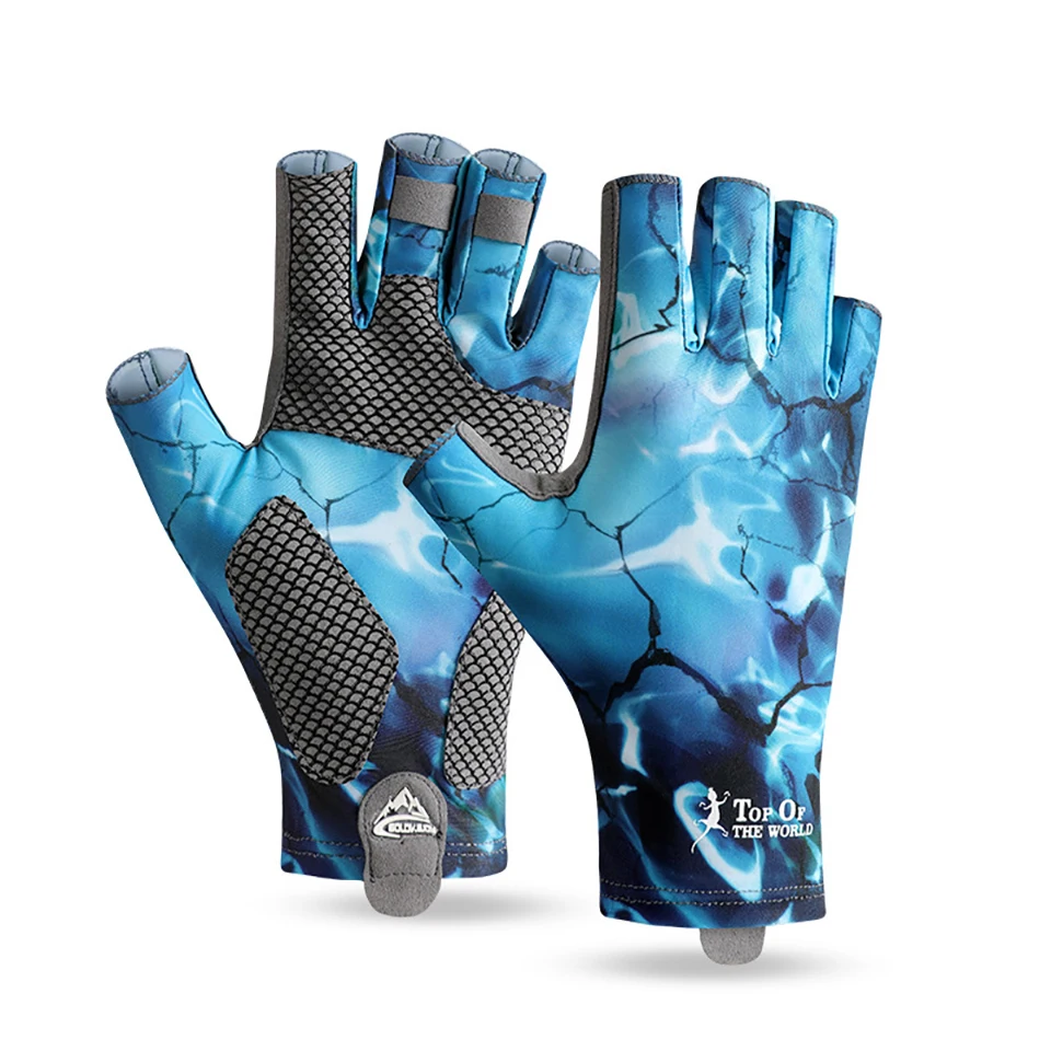 Fishing Gloves Sunscreen Exposed Finger High Elastic Ice Silk Anti-skid Half Finger Men Women 1Pair