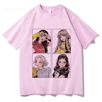 2025 Kpop BP Jump Tshirts Pink Girls Band Clothing Adorable Anime Graphic T Shirts Summer High Quality Cotton Comfortable Tops 1