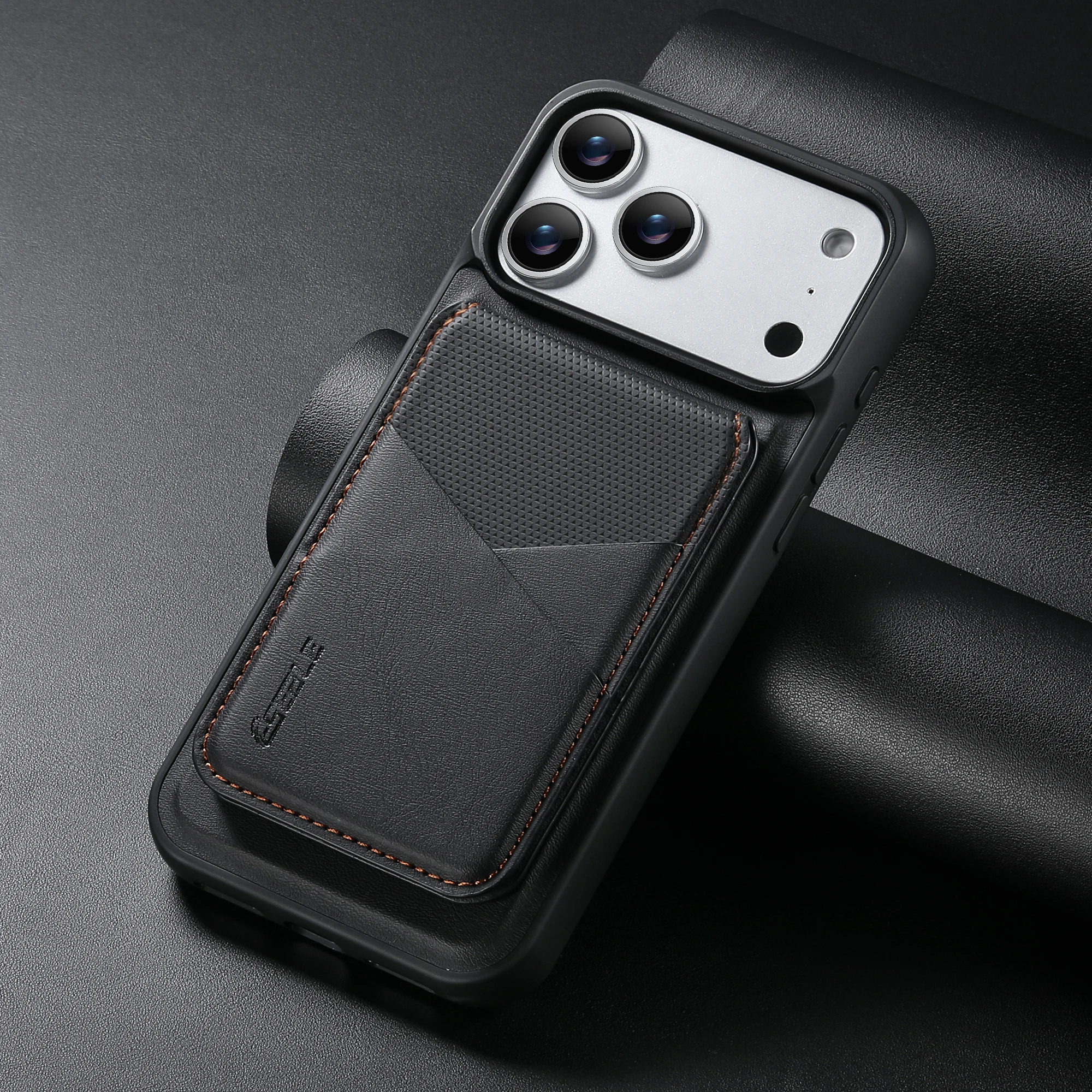 Elegant 2-in-1 Detachable Magnetic Leather Wallet Phone Case with Color-Blocked Card Pocket
