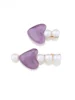 AJIDOU Pearl Hair Clip Women's Heart aped Dubill Clip Purple BB Clip  Hair Card Flower Pattern Resin Hair Accories