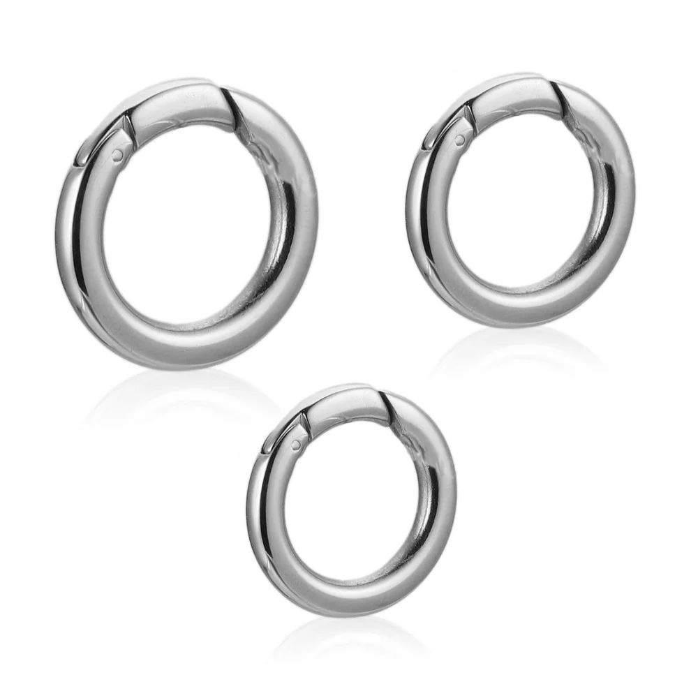 Stainless Steel O Ring Spring Clasps Waterproof Round Carabiner Keychain Bag Clips Hook Dog Buckles Connector for DIY Jewelry |