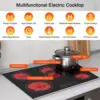 30Inch Electric Cooktop 5Burners Electric Stove Ceramic Cooktop Drop-in Electric Radiant Cooktop with Front and Back Metal Frame 2