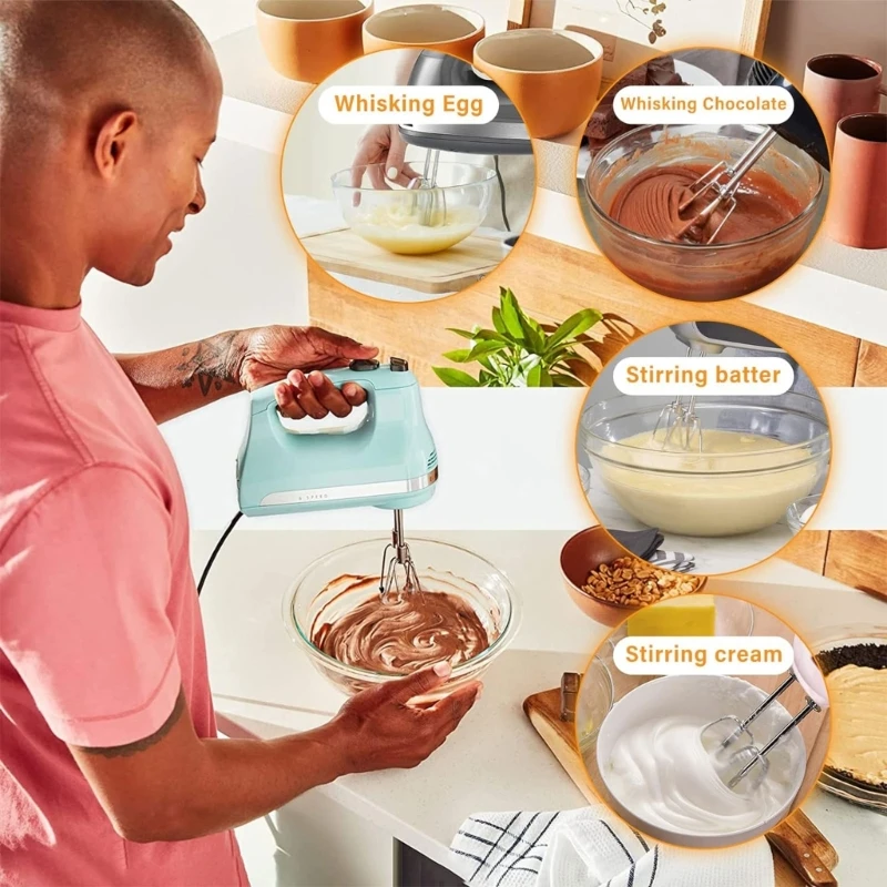 Electric Food Mixer Heads Handheld Eggs Beater Heads Stainless Steel Eggs Mixer Accessories Beater Part Set of 2