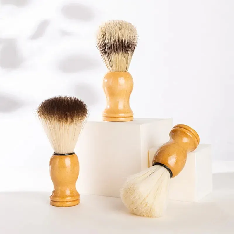 Shaving Brush 2PCS Soft Bristle Brush Lather Soap Beard Brush