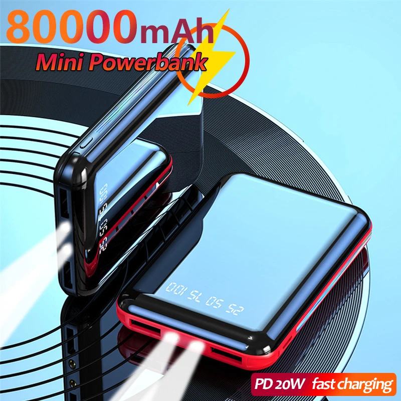 power bank 5000mah Hot Sale Portable Mini 80000mAh Power Bank PD 20W Fastcharging External Battery Charger Double USB For IPhone Xiaomi Mi Samsung 10000 mah