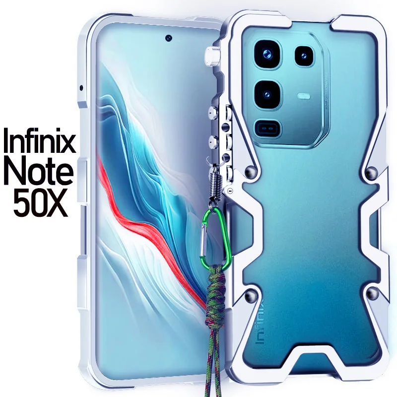 For infinix Note 50 Pro 4G Aluminum Metal Frame Bumper Phone Case