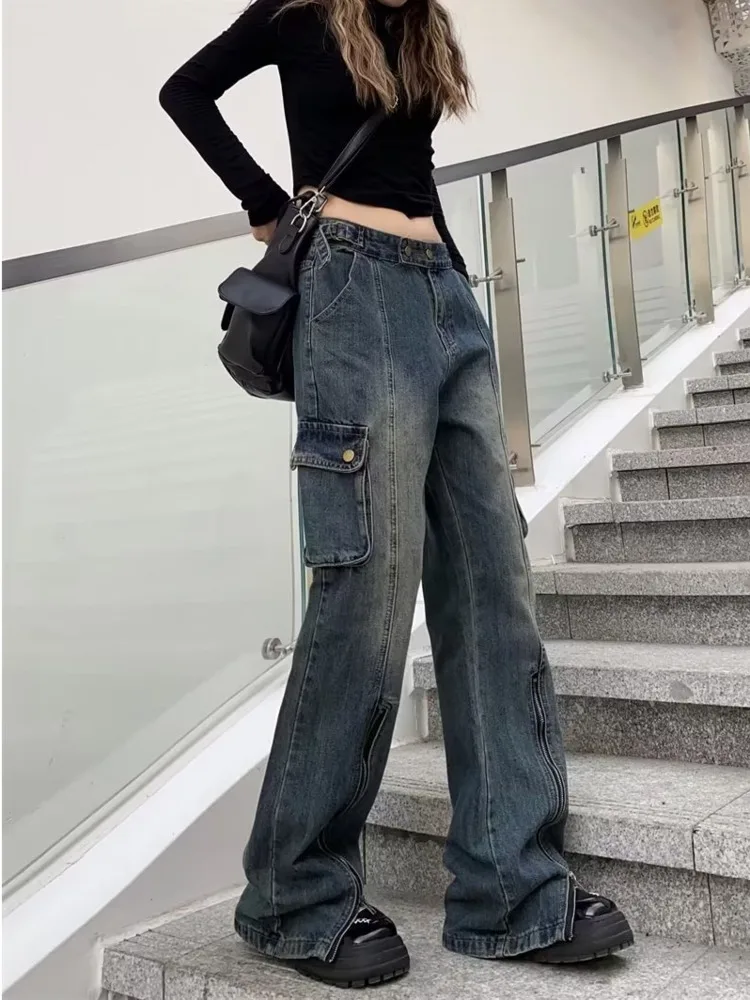 Straight Leg Pants Jeans For Women's Summer Thin Style New High Waisted Loose Skinny Horseshoe Pants For Small Flared Pants