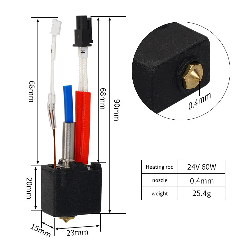 Anycubic Kobra 2 Kobra 2 Neo Pro Plus Max 3D 프린터 프린트 헤드용 핫엔드 키트, 24V, 60W