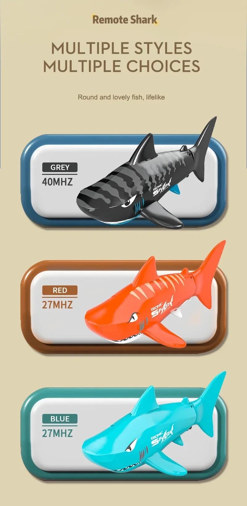 Rc Shark Electric Remote Control Animals Toy for Children Boys Kids Gifts Animals Fish Swimming Pools Bath Submarine Christmas