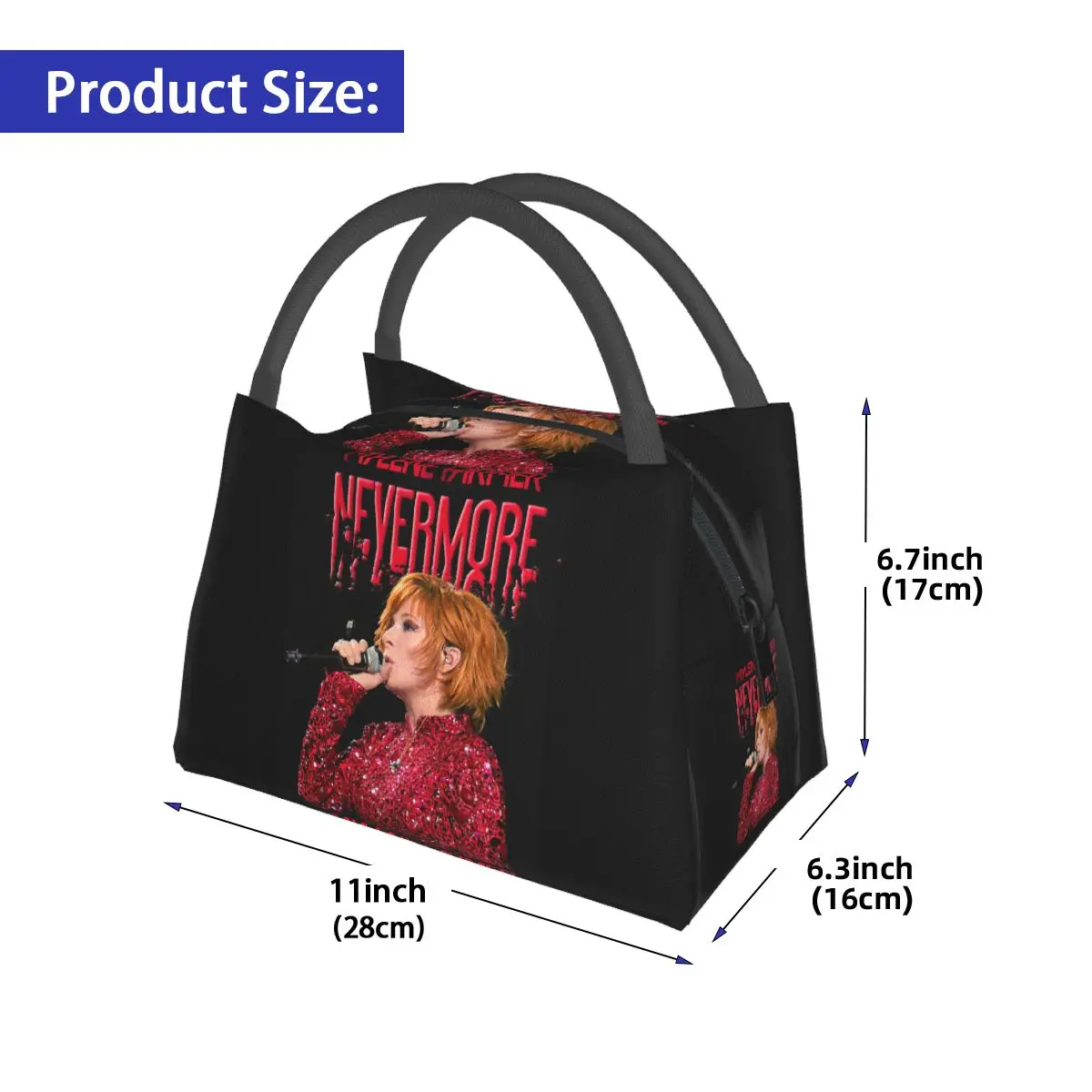 Nevermore Tour Mylene Farmer 여성용 절연 도시락 가방 도시락 보관 식품 상자 컨테이너 쿨러 열 도시락 토트 백