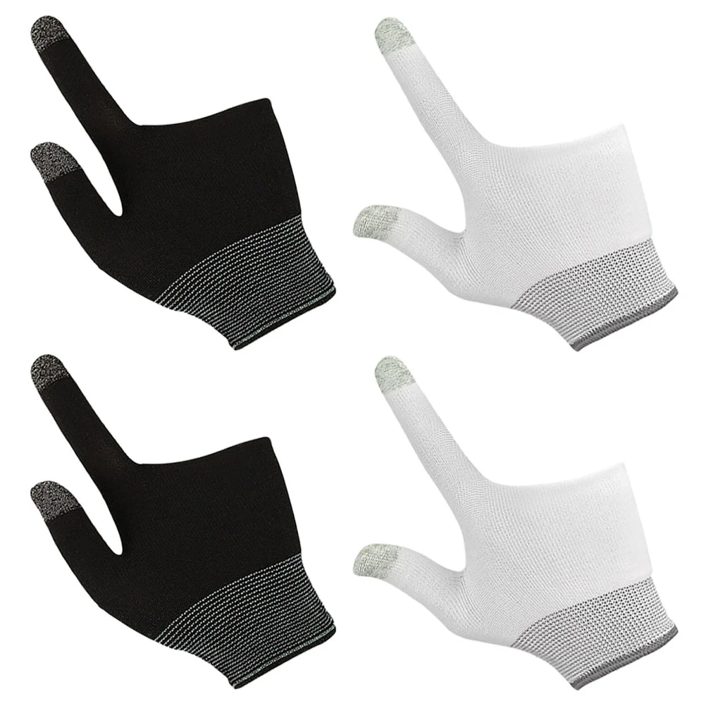 2 Pairs Touch Screen Gloves for Gaming Breathable Comfortable Elastic Design Non Simple Use Mobile Gaming Finger