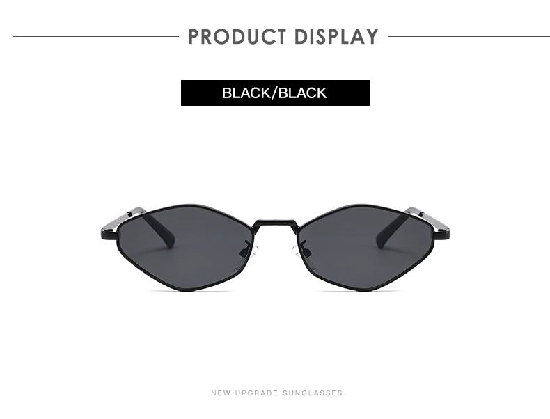 Schutzbrille, 3 Stück, modische Sonnenbrille mit Metall-Polygon-Rahmen, personalisierte schwarze Gläser, UV-Schutz-Brille – Detail 4