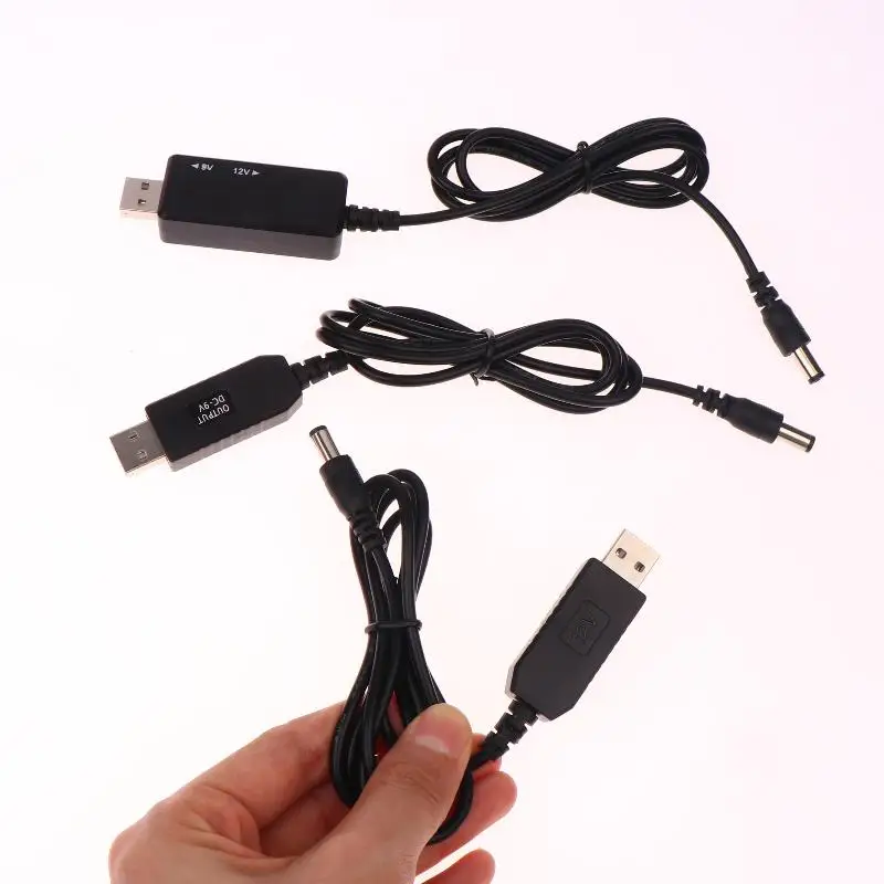 【Peace】DC 5V에서 12V로 변환하는 USB 케이블 부스트 컨버터 스텝업 코드 와이파이 라우터 모뎀 팬용 5.5*2.1mm 와이파이에서 파워뱅크로 연결하는 케이블 커넥터