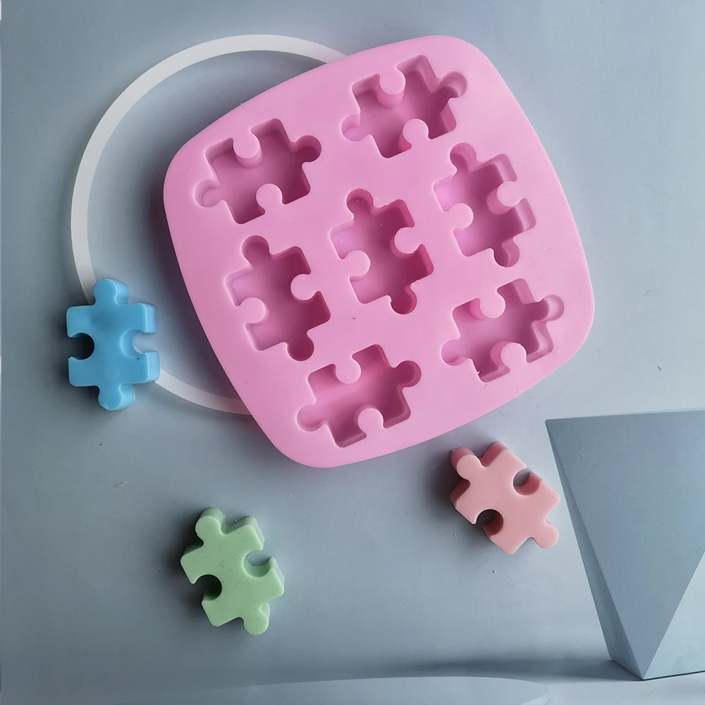 Silicone Cavities Puzzles Mold Cool Ice Cub Soap Cake Baking Chocolate
