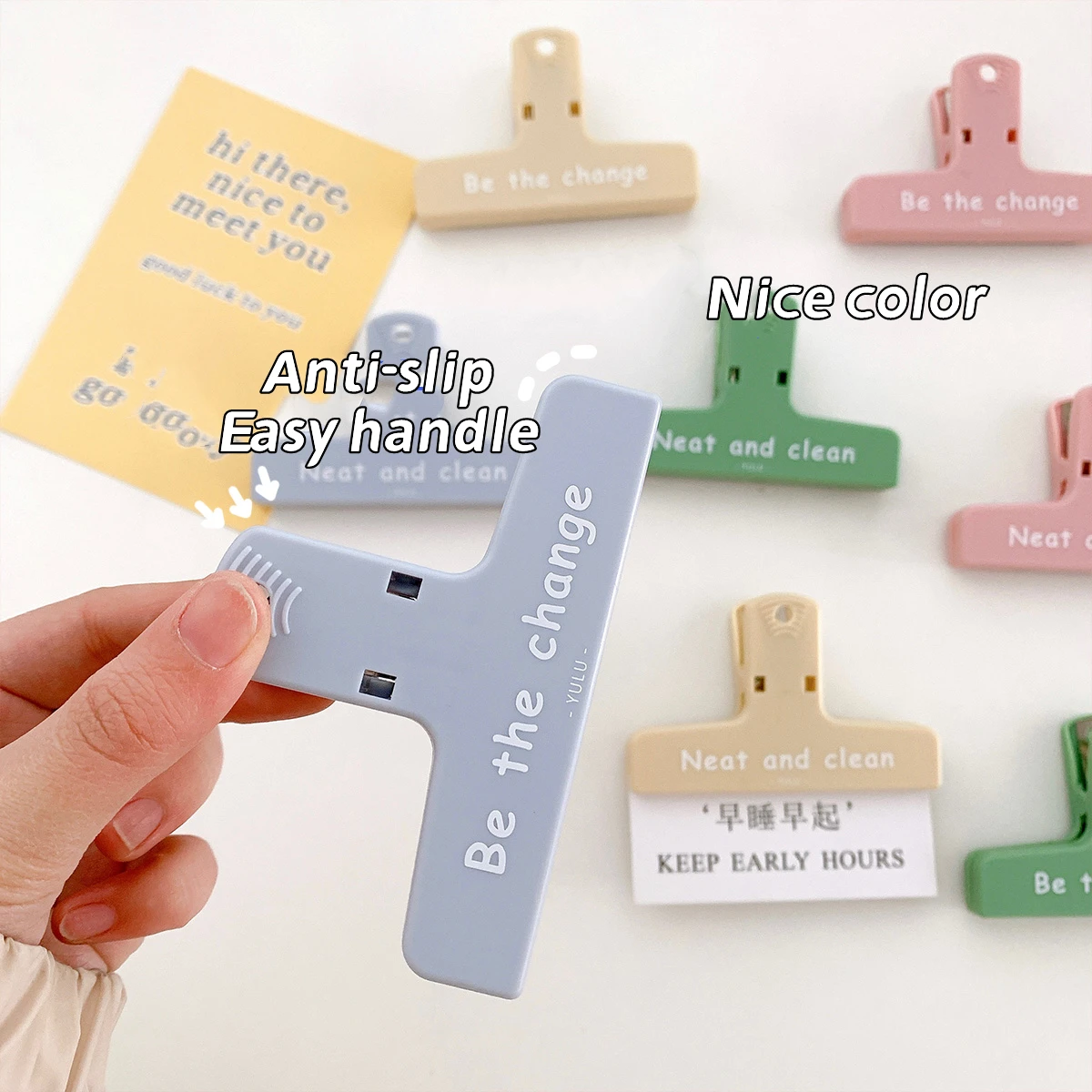1pcs Neat and Clean Magnetic Paper Clip Retro Color Magnet Clamp Holder for Fridge File Document Memo Office School F7132