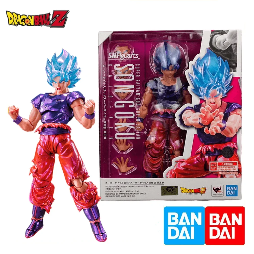 

Bandai Dragon Ball Z S.h.figuarts Goku Super Blue Kaio Fist Super Saiyan God Movable Pvc Model Doll Collection Model Toys Gifts