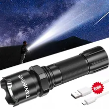 

Powerful LED Flashlight Torch USB Rechargeable Tactical Flash Light Waterproof Hand Lamp Ultra Lantern Camping Adventure Etc