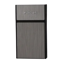 Sleek Metal Portable Cigarette Case - 20 Cigarette Capacity Smoking Accessory (Black)