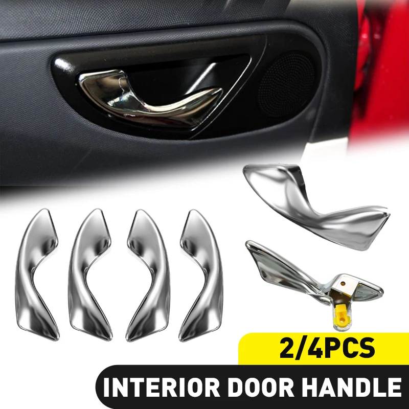 2/4 Pcs 6105230U8010 Car Chrome Left Right Interior Inner Inside Door Silver Handles Door Knob For Jac J3 J3S J3 Turin 2009-2015