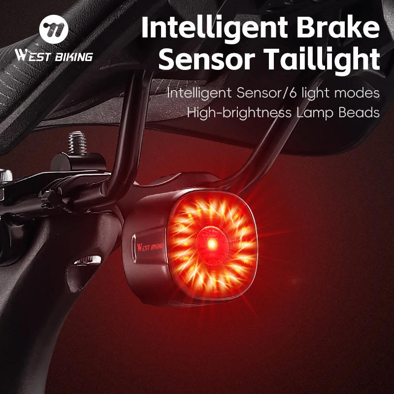서쪽 자전거 자전거 스마트 미등 MTB 도로 자전거 자동 브레이크 감지 유형-..